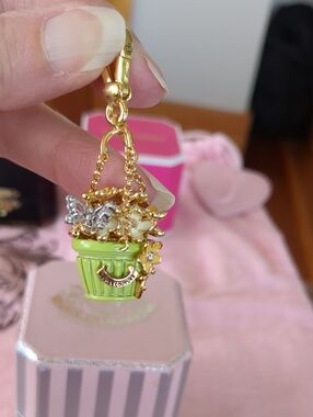 Juicy Couture Lime Green Floral Basket Charm